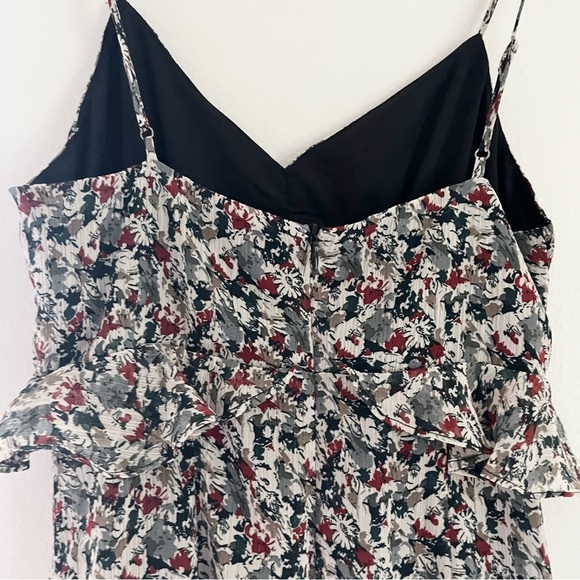 Sage the Label Spaghetti Strap Ruffle Foral V Neck Midi Dress‎ Grey Size Small - Picture 6 of 9